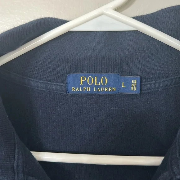 POLO RALPH LAUREN MENS NAVY QUARTER ZIP SIZE LARGE - Picture 4 of 9